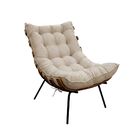 Poltrona Decorativa Costela Veludo Bege  - Montanaris Decor