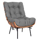 Poltrona Decorativa Costela Veludo Cinza  - Montanaris Decor