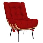 Poltrona Decorativa Costela Veludo Vermelho - Montanaris Decor