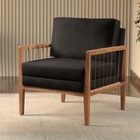 Poltrona Decorativa Couro Ecológico Preto Lola