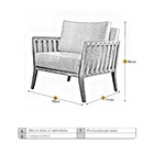 Poltrona Decorativa Couro Offwhite Lua