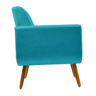 Poltrona Decorativa Cristal Capitone Pés Madeira Suede Turque