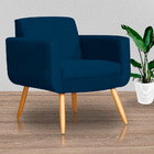 Poltrona Decorativa Cristal Suede Cores - Ds Estofados - Azul