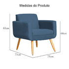 Poltrona Decorativa Cristal Suede Cores - Ds Estofados - Azul
