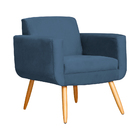 Poltrona Decorativa Cristal Suede Cores - Ds Estofados - Azul