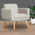 Poltrona Decorativa Cristal Suede Cores - Ds Estofados - Bege