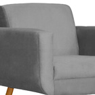 Poltrona Decorativa Cristal Suede Cores - Ds Estofados - Cinza