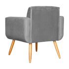 Poltrona Decorativa Cristal Suede Cores - Ds Estofados - Cinza