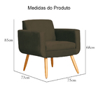 Poltrona Decorativa Cristal Suede Cores - Ds Estofados - Marr