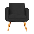 Poltrona Decorativa Cristal Suede Cores - Ds Estofados - Preto