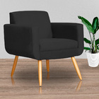 Poltrona Decorativa Cristal Suede Cores - Ds Estofados - Preto