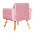 Poltrona Decorativa Cristal Suede Cores - Ds Estofados - Rosa