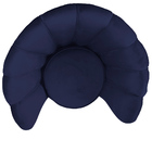 Poltrona Decorativa Crown Pés Borboleta Giratório Veludo Azul