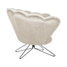 Poltrona Decorativa Crown Pés Borboleta Giratório Veludo Bege