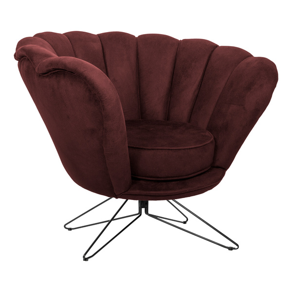 Poltrona Decorativa Crown Pés Borboleta Giratório Veludo Malb