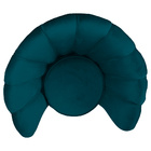 Poltrona Decorativa Crown Pés Borboleta Giratório Veludo Turq