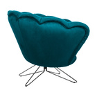 Poltrona Decorativa Crown Pés Borboleta Giratório Veludo Turq