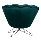 Poltrona Decorativa Crown Pés Borboleta Giratório Veludo Verd