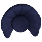 Poltrona Decorativa Crown Pés Evo Polido Giratório Veludo Azu