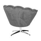 Poltrona Decorativa Crown Pés Evo Polido Giratório Veludo Cin