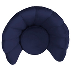 Poltrona Decorativa Crown Pés Madeira/aço Giratório Veludo Az