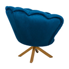 Poltrona Decorativa Crown Pés Madeira/aço Giratório Veludo Az