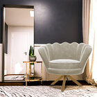 Poltrona Decorativa Crown Pés Madeira/aço Giratório Veludo Be