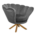 Poltrona Decorativa Crown Pés Madeira/aço Giratório Veludo Ci