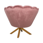 Poltrona Decorativa Crown Pés Madeira/aço Giratório Veludo Ro