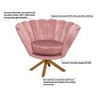 Poltrona Decorativa Crown Pés Madeira/aço Giratório Veludo Ro