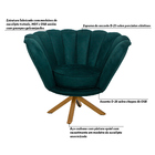 Poltrona Decorativa Crown Pés Madeira/aço Giratório Veludo Ve