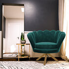 Poltrona Decorativa Crown Pés Madeira/aço Giratório Veludo Ve