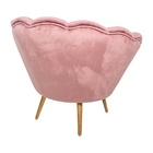Poltrona Decorativa Crown Pés Palito Madeira Veludo Rosa G15