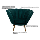 Poltrona Decorativa Crown Pés Palito Madeira Veludo Verde G15