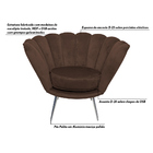 Poltrona Decorativa Crown Pés Palito Polido Veludo Marrom G15
