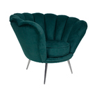 Poltrona Decorativa Crown Pés Palito Polido Veludo Verde G15