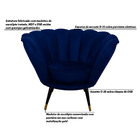 Poltrona Decorativa Crown Pés Palito Ponteira Gold Veludo Azu