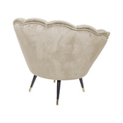 Poltrona Decorativa Crown Pés Palito Ponteira Gold Veludo Beg