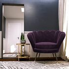 Poltrona Decorativa Crown Pés Palito Ponteira Gold Veludo Rox