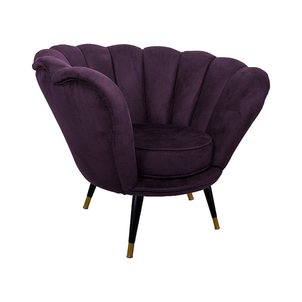 Poltrona Decorativa Crown Pés Palito Ponteira Gold Veludo Rox