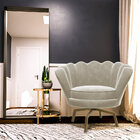 Poltrona Decorativa Crown Pés Spider Giratório Veludo Bege G1