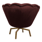 Poltrona Decorativa Crown Pés Spider Giratório Veludo Malbec