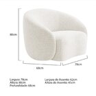 Poltrona Decorativa Curva Sala Recepção Alemanha Bouclé Branco