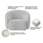 Poltrona Decorativa Curva Sala Recepção Alemanha Linho Cinza