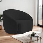 Poltrona Decorativa Curva Sala Recepção Alemanha Linho Preto