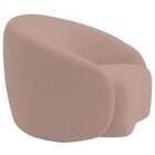 Poltrona Decorativa Curva Sala Recepção Alemanha Linho Rose