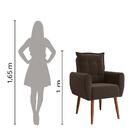 Poltrona Decorativa Dakota Para Sala Recepção Com Pés Madeira