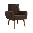 Poltrona Decorativa Dakota Para Sala Recepção Com Pés Madeira