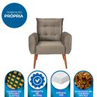 Poltrona Decorativa Dakota Para Sala Recepção Com Pés Madeira