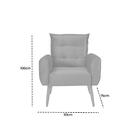 Poltrona Decorativa Dakota Para Sala Recepção Com Pés Madeira